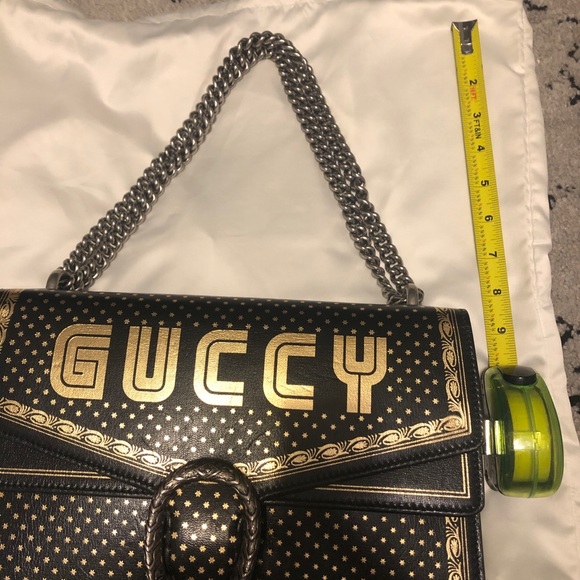 Gucci Dionysus Sega Moon Stars Shoulder Bag in Black with hand painted gold leaf - Picture 14 of 16